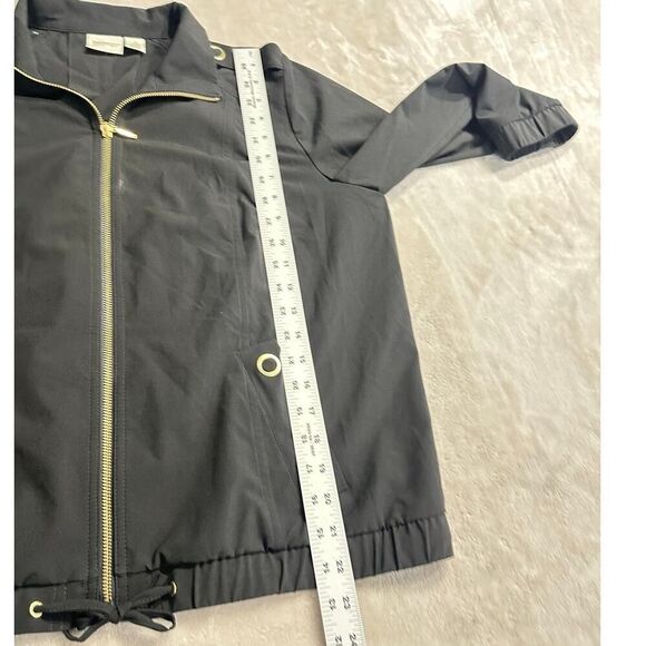 Zenergy by Chico's Jacket Women's 1/Medium Black Full Zip Collared 3/4 Sleeves - Picture 9 of 10
